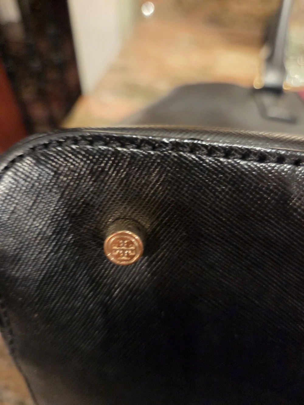 Tory Burch Black & Burgundy Leather Satchel with Matching Wallet